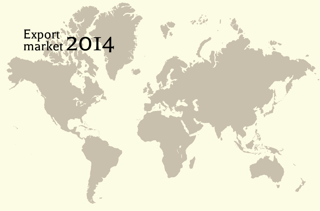 mapa de los países a los que exporta la bodega